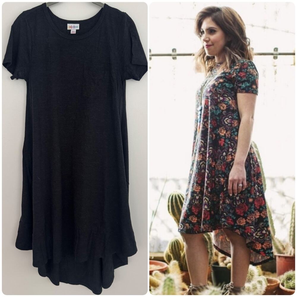 Lularoe Carly Dress in Heathered Black